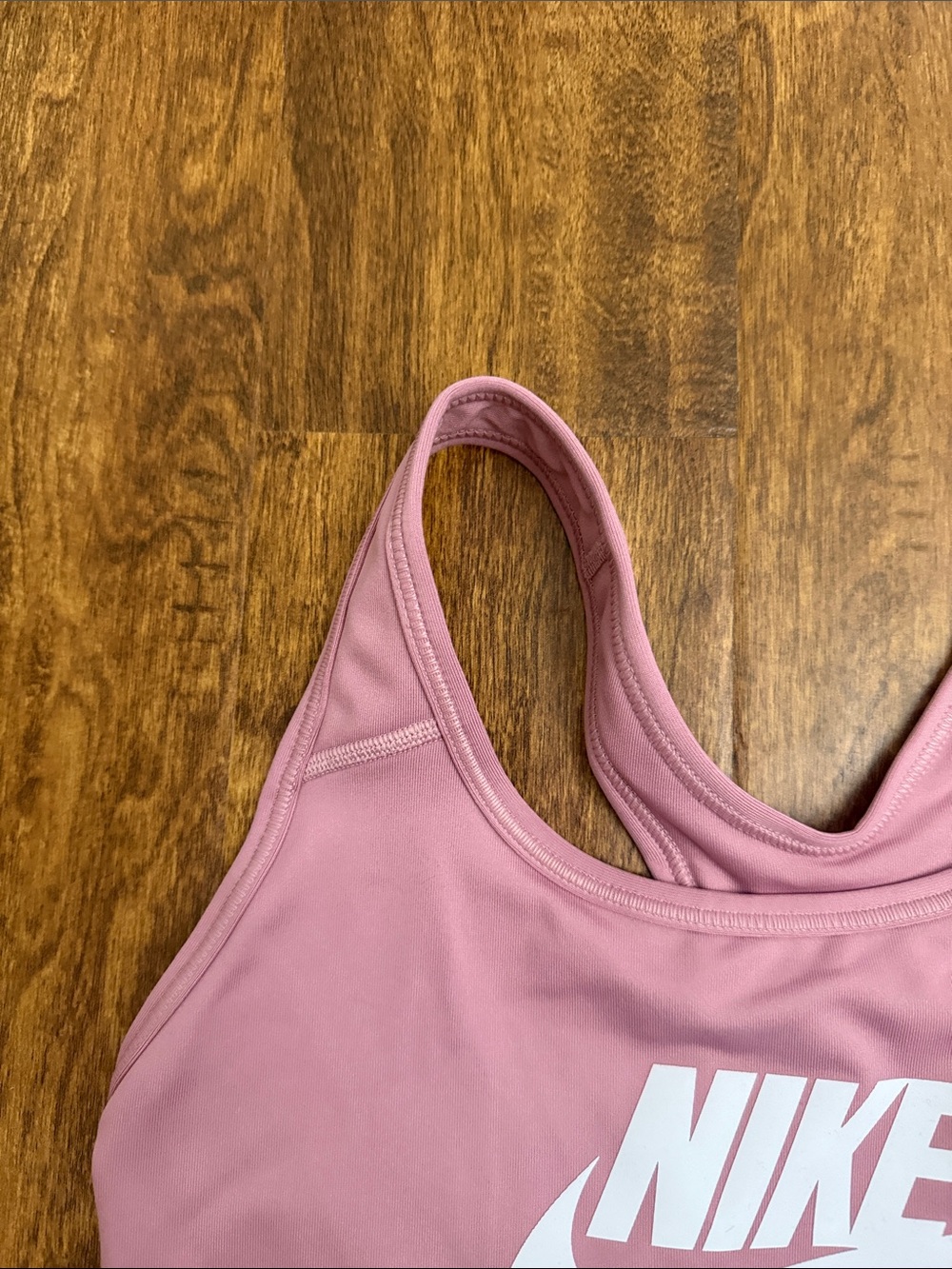 Nike Dusty Pink Athletic Sports Bra with White Swoosh - Picture 4 of 13
